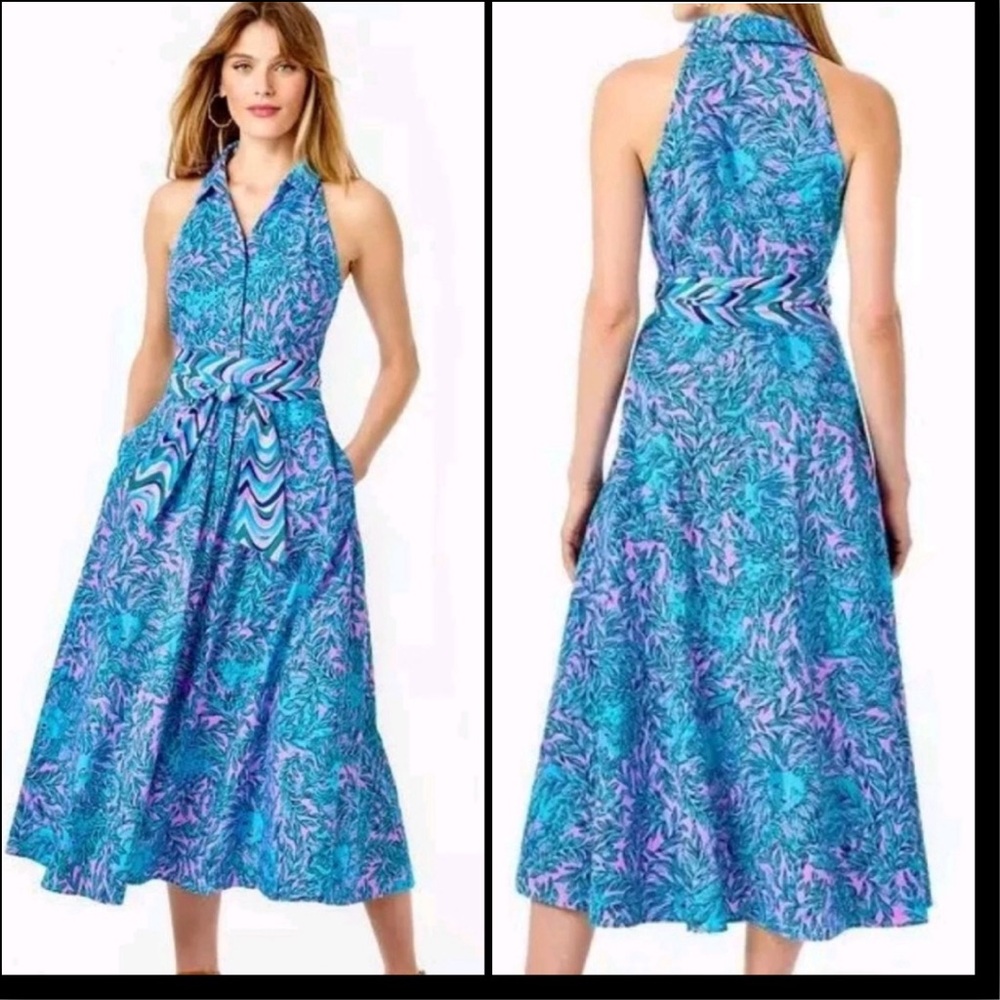 NWT Lilly Pulitzer Chrisella Stretch Midi Shirtdress